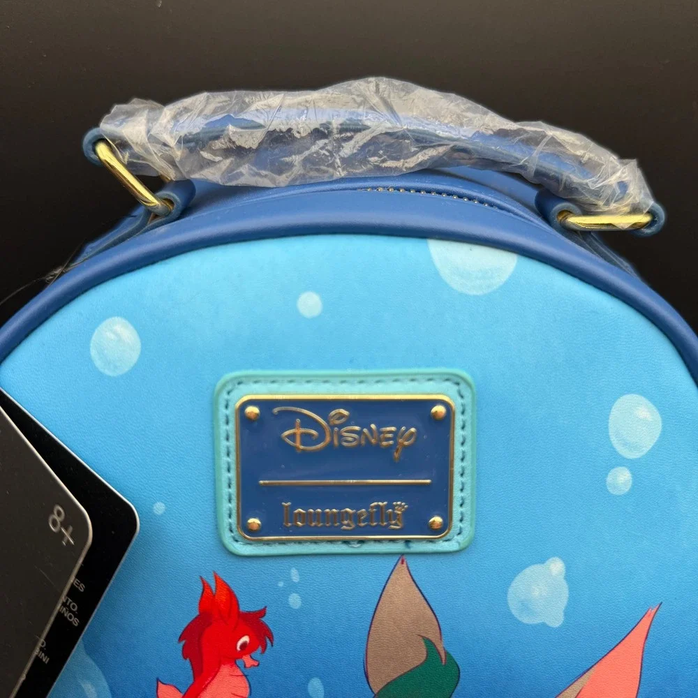 Disney Loungefly Pinocchio Coral Mini Backpack Women OS Blue Undersea Disney